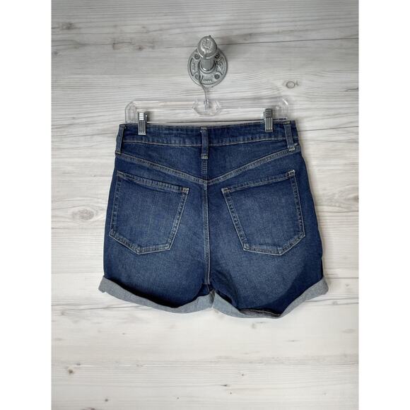 Old Navy Shorts Womens 8 Blue Denim High-Rise OG Short Button Fly Cuffed - Picture 7 of 13
